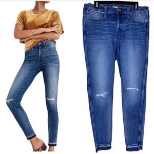Madewell High Rise Kinney Distressed Jeans Rip and Repair Edition Size 32